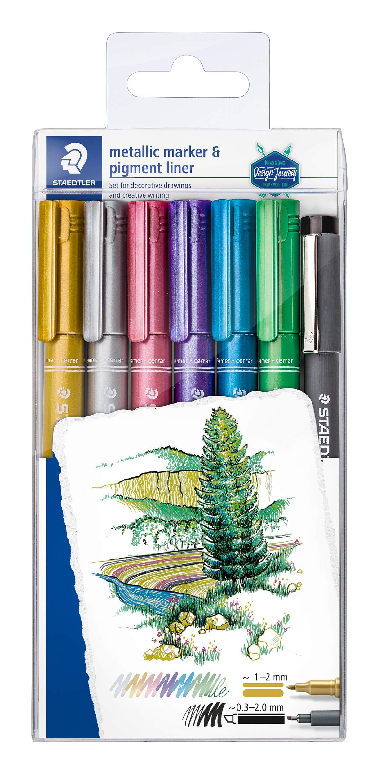 

STAEDTLER Metallic Marker Pens, 6-Color Set, 8323-SWP6P