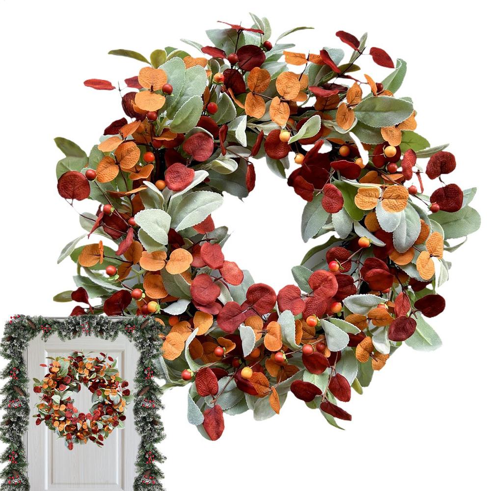 

Fall Door Wreath Thanksgiving Fall Wreath Halloween Decorations Garland Wall Decor For Outdoor Entrance Outside Indoors Kitchen