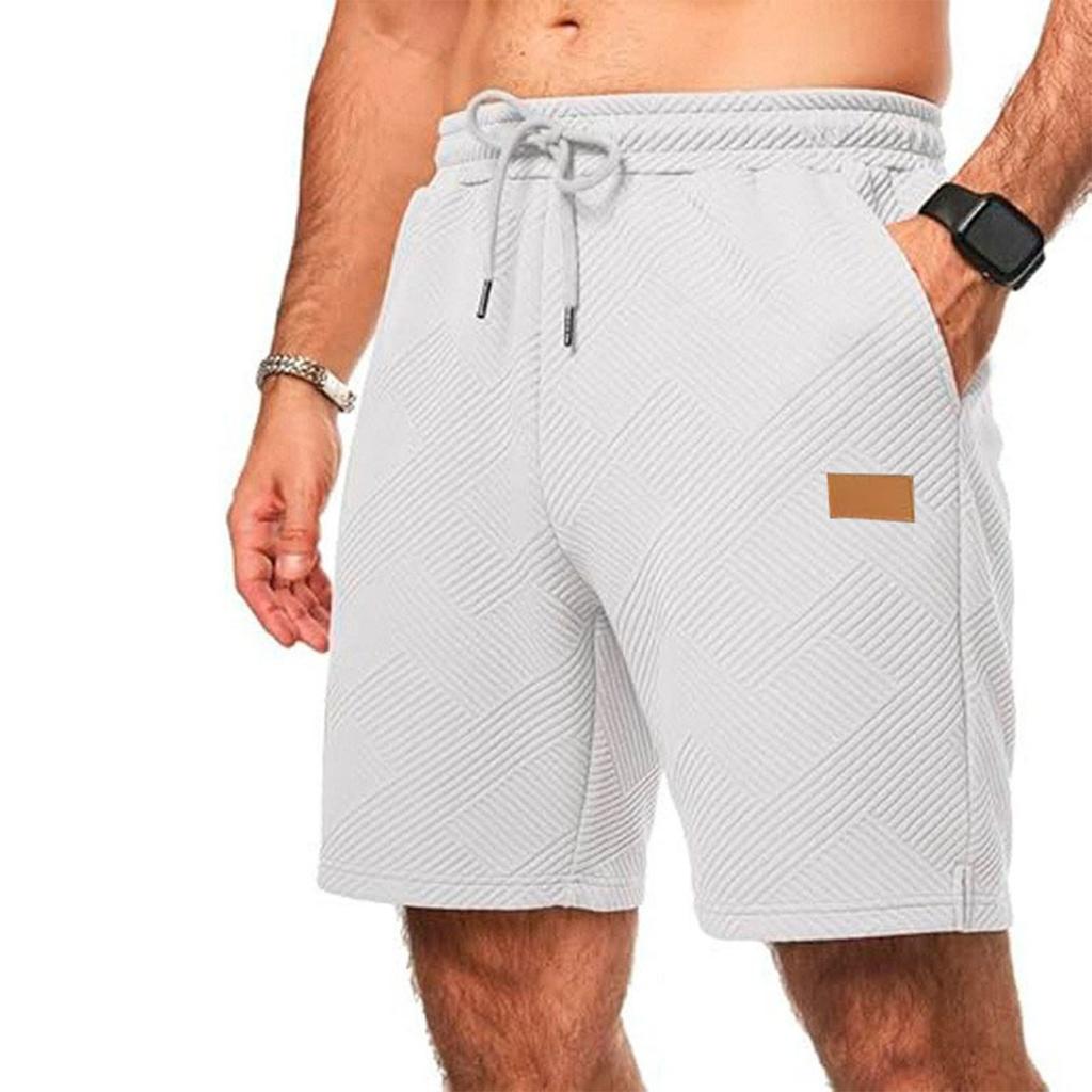 Men's Mid Length Shorts With Pockets Elastic Waist And Drawstring Perfect For Summer Beach Vacations