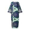 Plus Size Womens Casual Round Neck Long Sleeve Floral Printing Long Oversized Dress