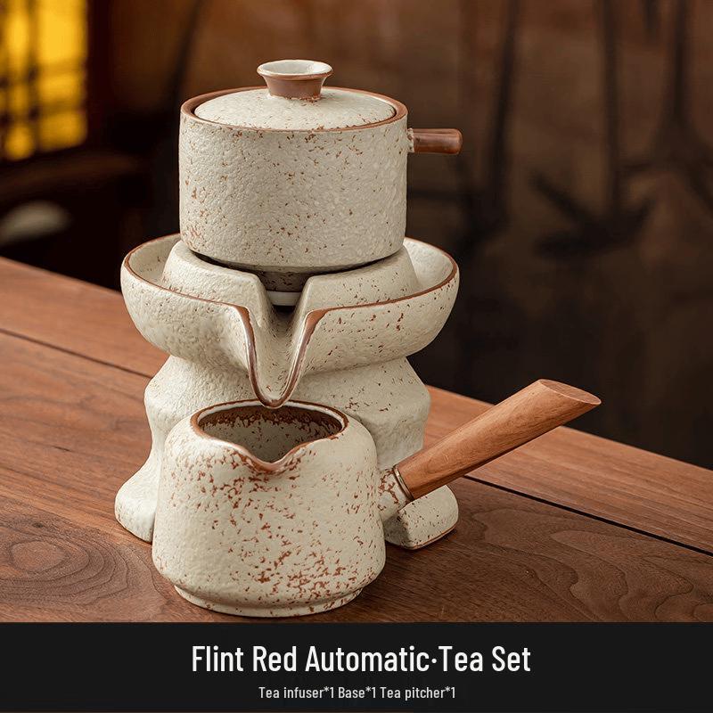 Flint Red Automatic Ceramic Kung Fu Tea Set