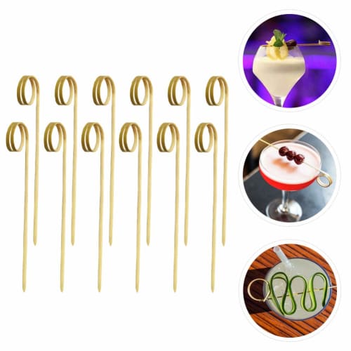 OUNONA 100pcs Cocktail Picks Star Sticks Bamboo Knot Picks Fruit Sandwich Party Supplies Bar Party BBQ Snacks Bamboo Skewers Club Sandwich Martini App