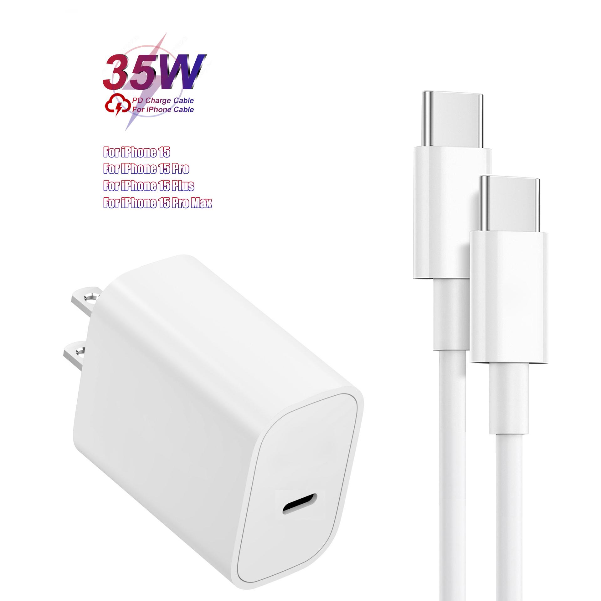 

Кабель для быстрого зарядного устройства PD USB C, 35 Вт, тип C для iPhone 15 Pro Max, iPad 10, iPhone 15 Plus, кабель для зарядки и передачи данных с USB-C на USB-C US белый