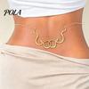 Music Festival Body Jewelry Double Snake Wrap Waist Chain, Adjustable Layered Belly Chain for Women, Vintage Gold Retro Style Fashion Beach