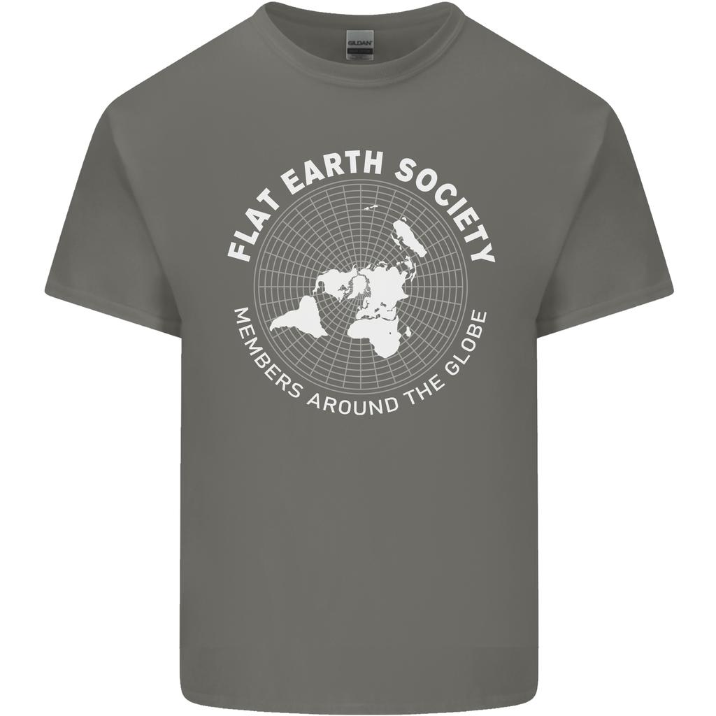 Flat Earth Society Members Around the Globe Unisexs Light Cotton TShirt
