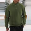 Men's Outdoor Leisure Sports  Small Checkered Stand-up Collar Long-sleeved Pullover Button-up Outdoor Sweatshirt