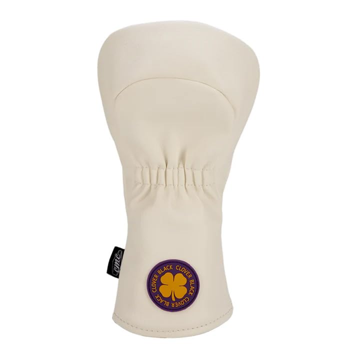 Black Clover Golf Headcover for Fairway Woods, LUAU Fairway Cover, White/Purple/Navy, BCJS5AF004FW