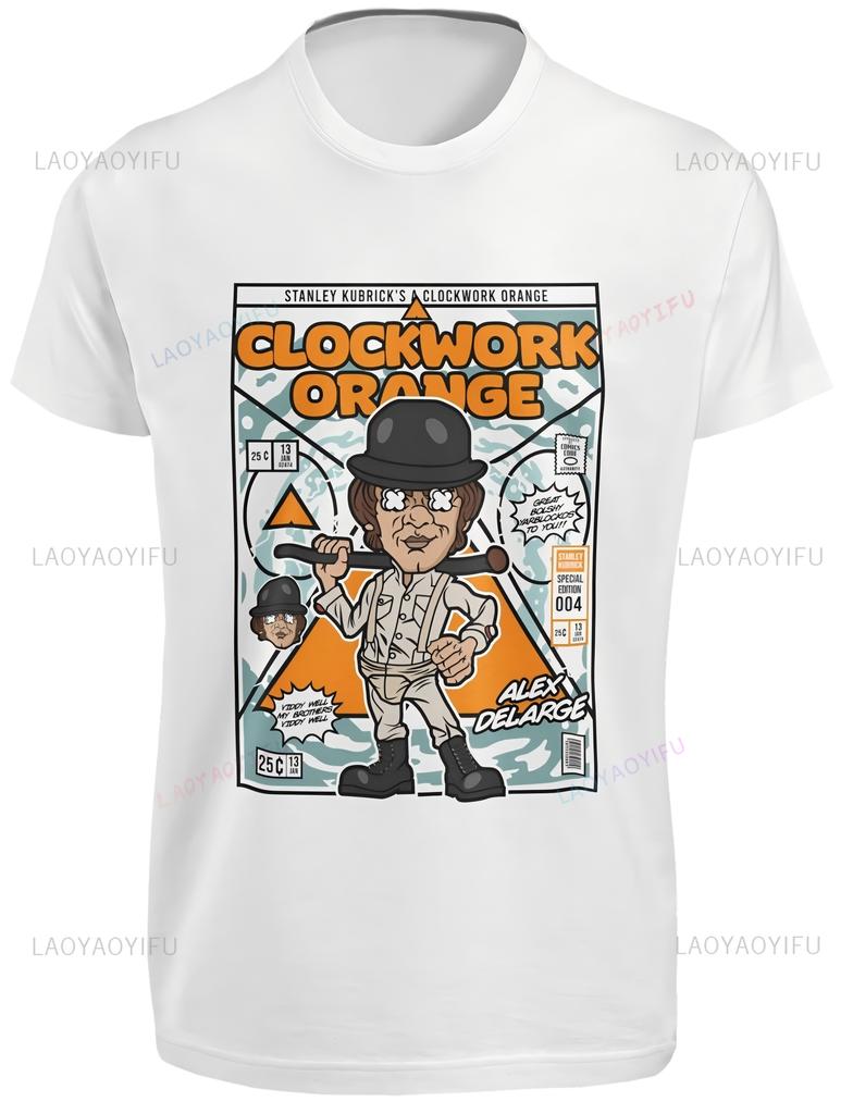 Stile retrò A Clockwork Orange Movie T-shirt 100% Cotone Girocollo Casual Classico Streetwear T-shirt Oversize Unisex Abbigliamento Y2k