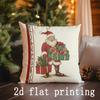 Home Decor Christmas-themed Cushion Covers with Santa & Deer Pattern Cushion Cover Suitable for Sofa Bedroom Car Pillow Cover