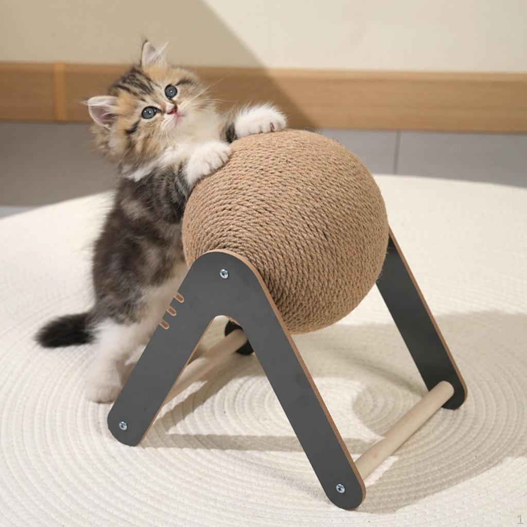 Cat Scratcher Ball Entertaining Protect Furniture Grinding Claw Interactive Wood Pet Toy
