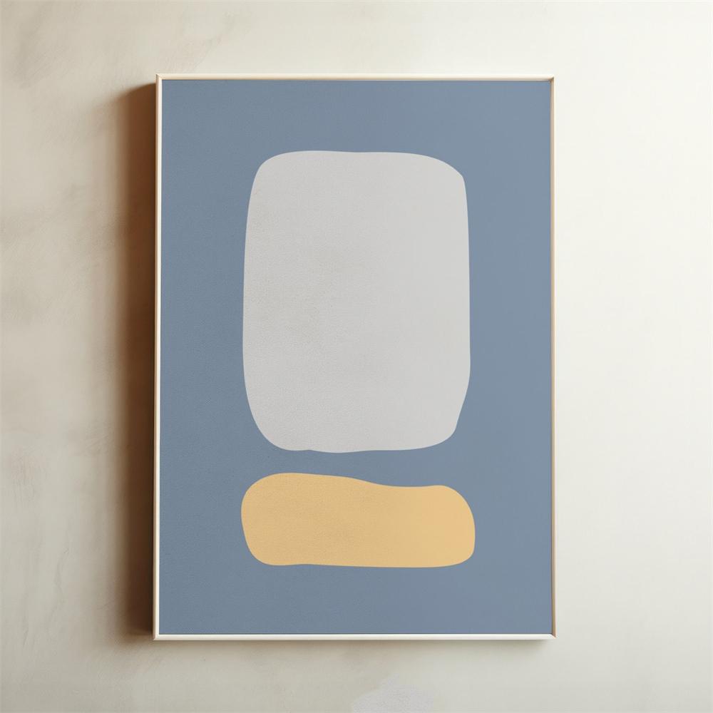 Modern Abstract Art Black And Red Bold Minimalist Print Wall Art Poster Dusty Blue Grey And Yellow Minimalist Canvas Painting 21X30CMNo Framed