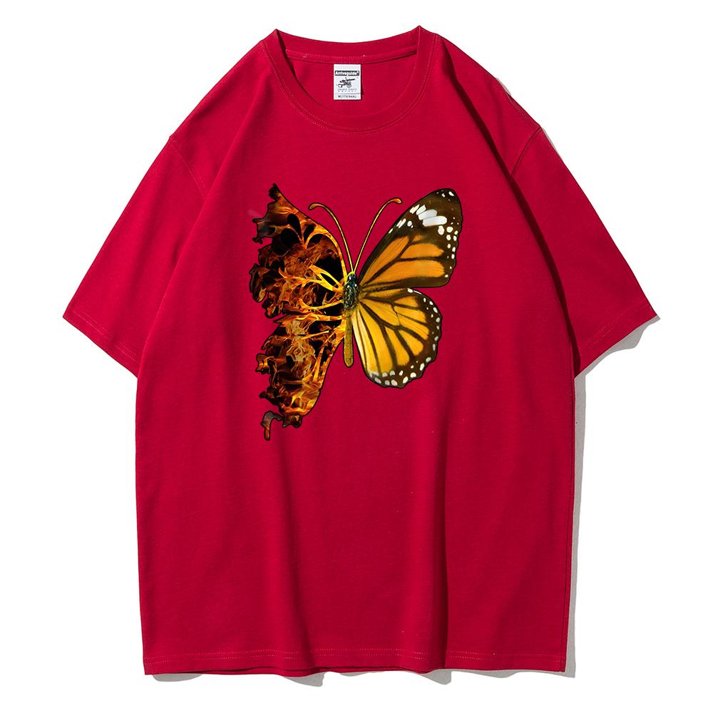 My Heart Is Burning Like This Cotton Woman T-Shirts Sport Comfortable T-Shirts All-Match Hipster Tshirt Breathable Summer Tshirt