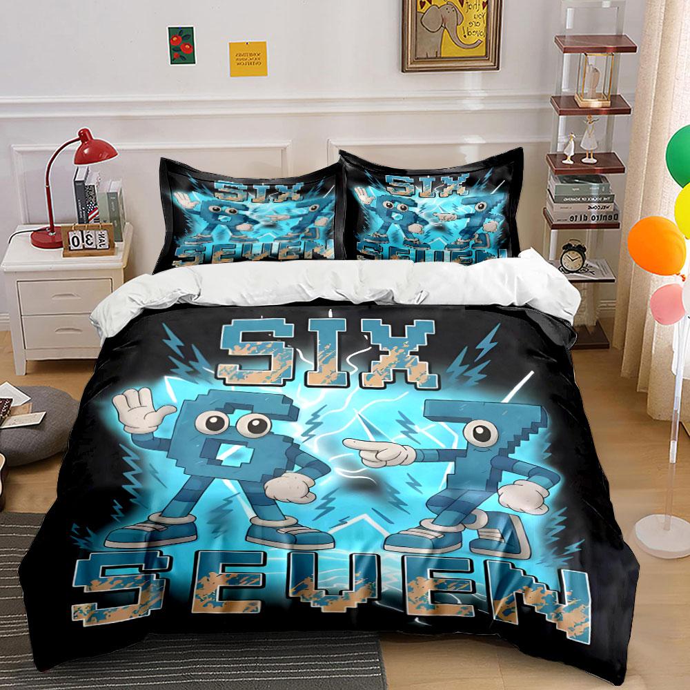 Various Size Funny 67 Element Bedding Set 3Pcs, Soft Microfiber, 1 Duvet Cover + 2 Pillowcases for Gamers Teens, Free Shipping
