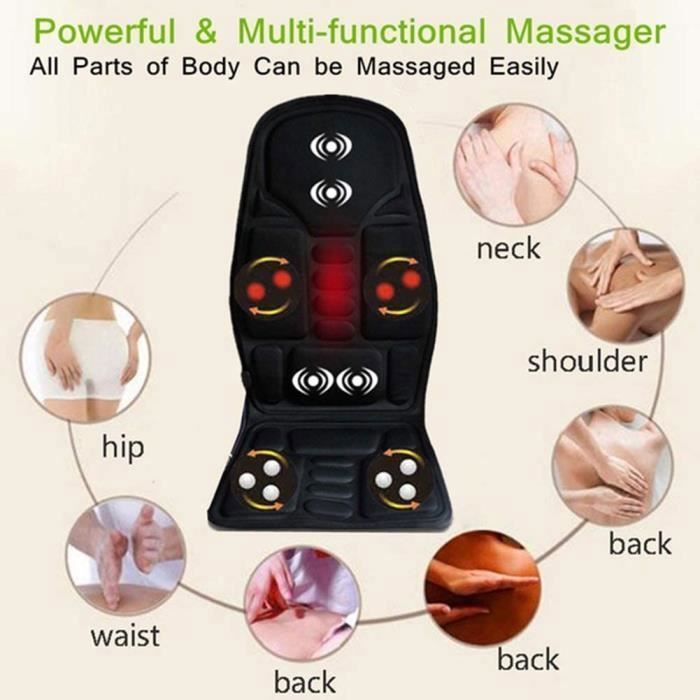 Coussins de massage électriques Coussin de Massage corporel, Coussin de Siège Chauffant, avec 5 Moteurs vibrants, pour l 99254