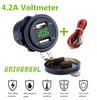 Waterproof Green LED Motorbike 2USB Charger, Voltmeter