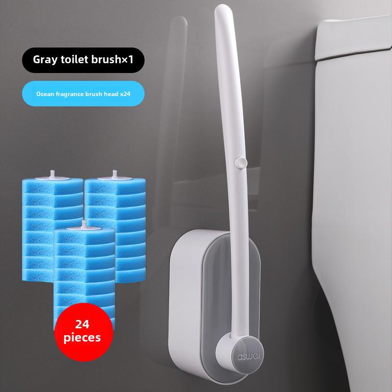 

Настенный одноразовый набор туалетной щетки со сменной самоочищающейся головкой