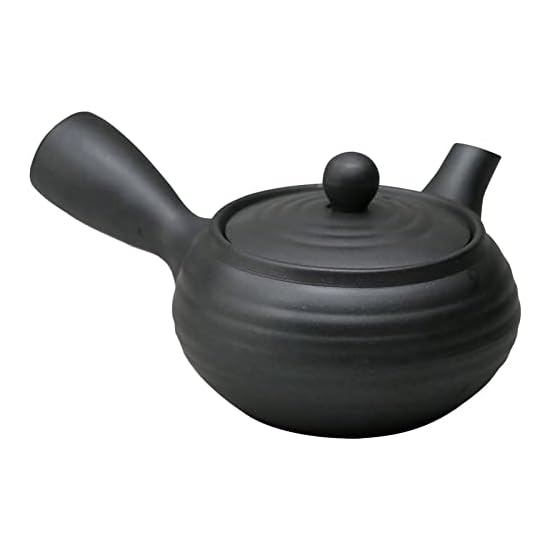 Suzuki Banko-yaki Kyusu (Teapot) 1.5-gou, Approx. 330ml, for 1-2 People, Yougan (Lava) Black, Made I