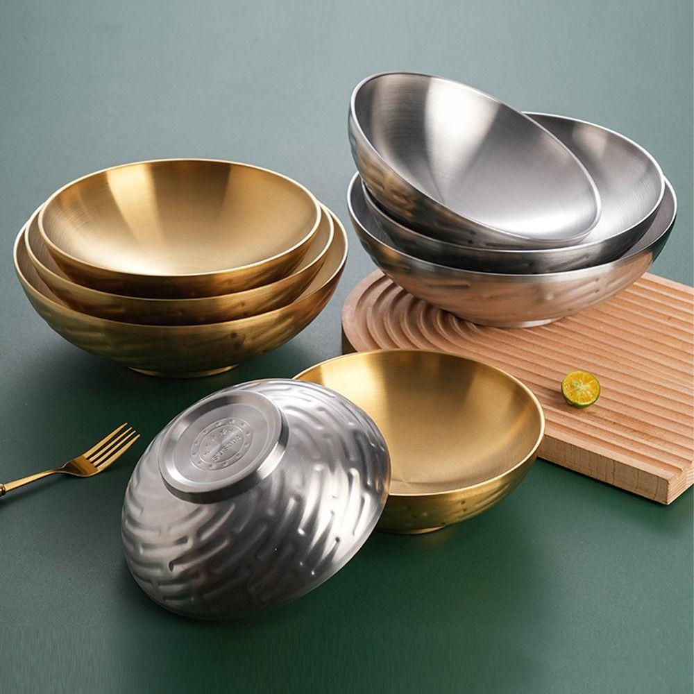 Bol Gros din Oțel Inoxidabil Bol pentru Supă cu Picior Înalt Veselă Bol Coreean pentru Ramen Folosire Copii