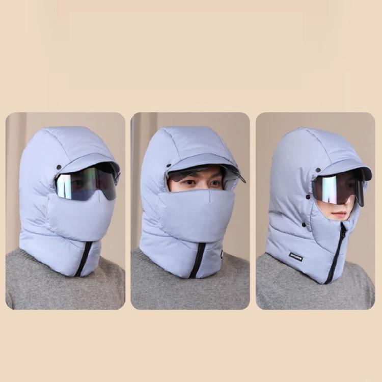 Winter Ski Mask with Glasses Neck Warmer Windproof Full Face Covers Cycling Mask Trapper Hat Unisex Sport Ski Headwear