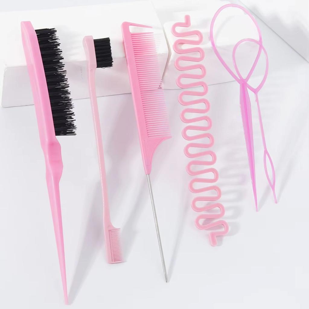 6pcs/set Styling Comb Set,tear Comb,mouse Tail Comb,hair Edge Comb,1 Centipede,2 French Hair clippers,Special for Real Hair Wigs