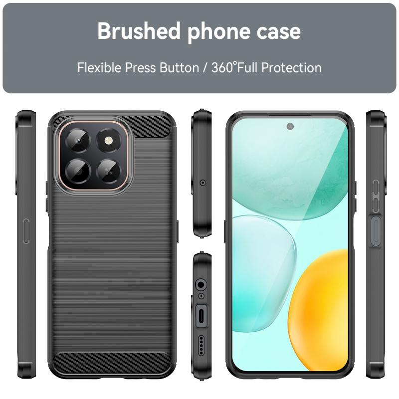 For Huawei Honor X6C Case Cover Honor X6C Capa Shockproof Silicone Phone Bumper Back Armor Soft TPU Carbon Fiber Funda Honor X6C