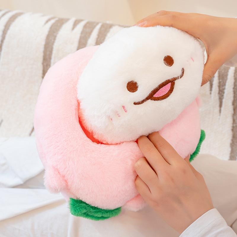 Cute Pineapple Elf Plush Toy Stuffed Peach Ball Mosnters Plushie Hug Throw Pillow Cushion For Girl Boy Birthday