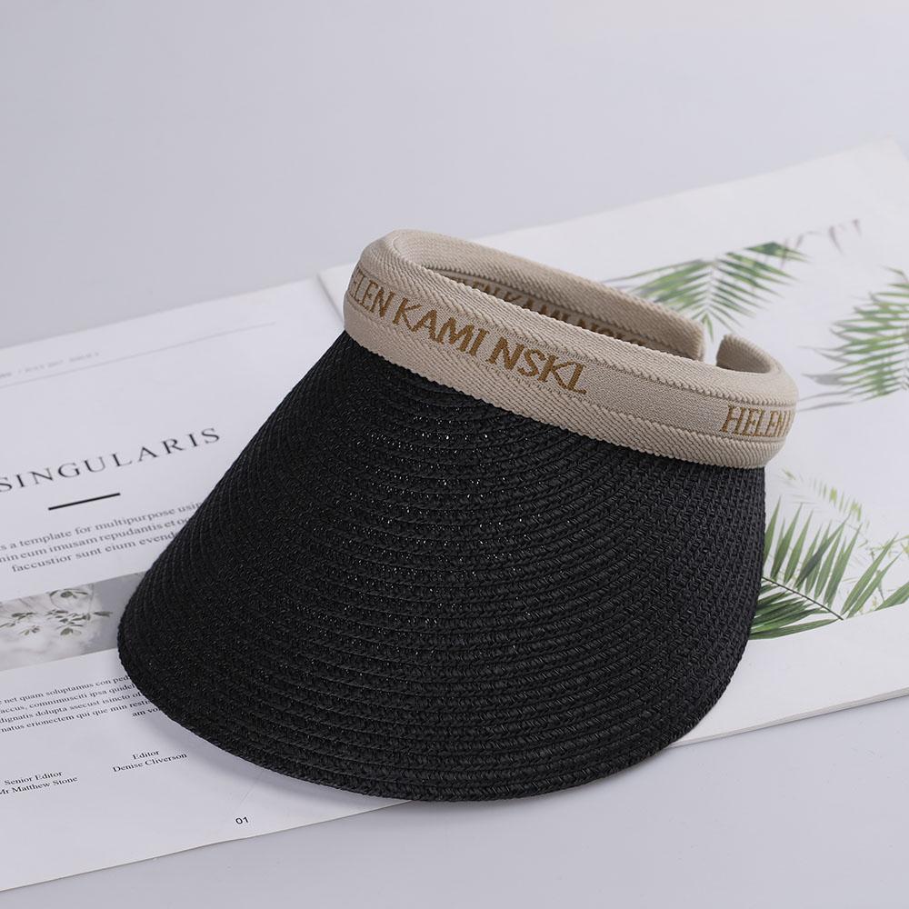 2022 hot sale Summer lady Empty Top Sun Visor Hat Summer straw Wide Brim Sun Caps UV Protection Hat For Men And Women Beach hat