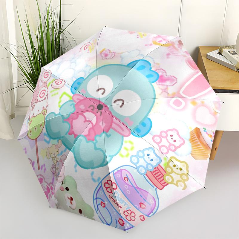 

1pc Cherry Blossom Kawaii Umbrella - Automatic Open/Closed, Portable 3-Fold Design, 8-Bone Iron Frame Outdoor Umbrella, Perfect Festival Gift for Fans