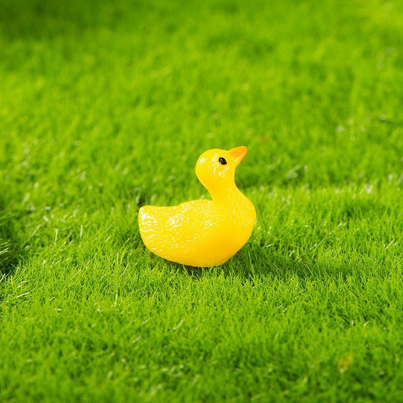 5Pcs Mini Duck Duckling Model Moss Micro-Landscape Creative Adorable Figurine Decorative Miniature Office Desk Ornament