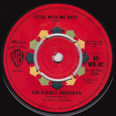 7inch Record EVERLY BROTHERS - Stick With Me Baby 45WB42 Warner Bros. Re 1961 UK Rock Used