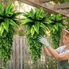 UV Resistant Artificial Persian Fern Leafs Plastic Artificial Fern Hanging Plant  Indoor Decor