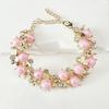 Collar, pendientes y pulsera de moda de color caramelo transfronterizos europeos y americanos, conjunto de joyería de boda con diamantes brillantes exquisitos, joyería de estilo de corte