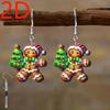 Creative Gingerbread Man & Christmas Tree Acrylic Earrings - Fun Holiday Jewelry Gift