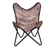 Handmade Leather Butterfly Chair Grey Leather Chair Relaxing Arm Chair