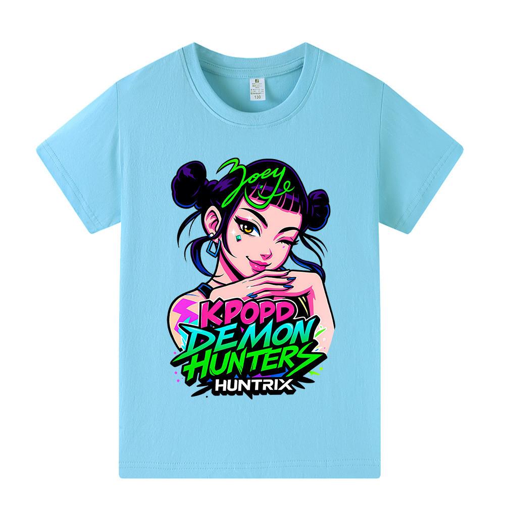 A1214 Kinder Jungen Mädchen Zoey Kpop Rumi Zoey Mira Print Kurzarm-T-Shirt