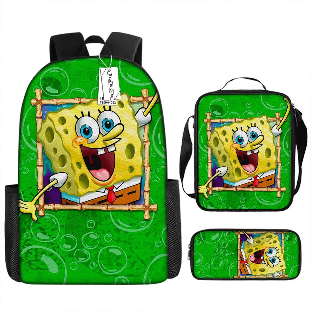 Spongebob Squarepants Children'S School Bag Male And Female Students Backpack Kindergarten Cute Cartoon Backpack Pencil Bag