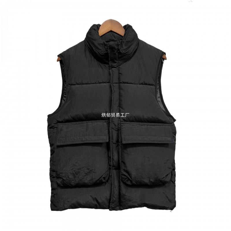 CP Stand Collar Company Badge Padded Vest Streetwear Winter Warm Coat Men