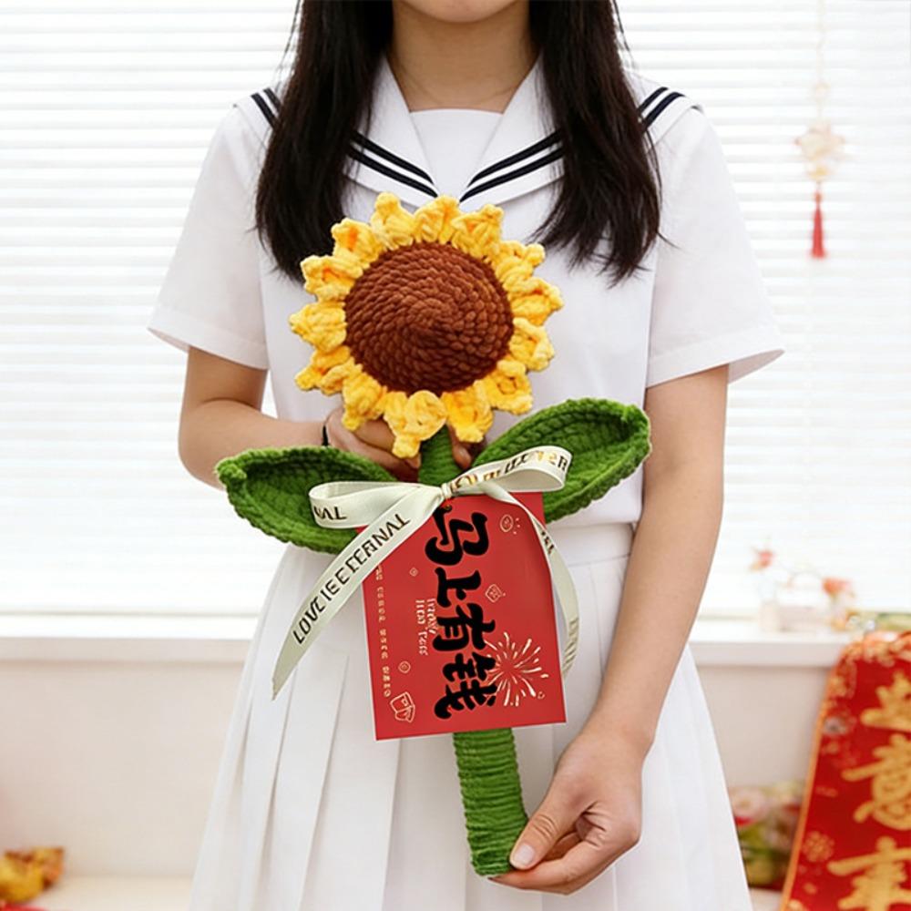 Handmade Knitting Artificial Flowers Creative Crochet Handmade Knitted Rose Gift For Couples Style 6