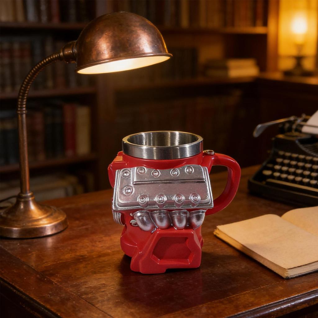 300ML V8 Engine Coffee Mug Milk Cup Art Decoration Mug For Men Car Enthusiasts Lover Mechanics Kitchen Office Home Travel Coffee