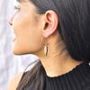 Natural Rose Quartz Earrings Long Pear Cut Rose Quartz Earrings Pink Quartz Hoop Earrings Teardrop Earrings for Women Bridesmaid Gifts
