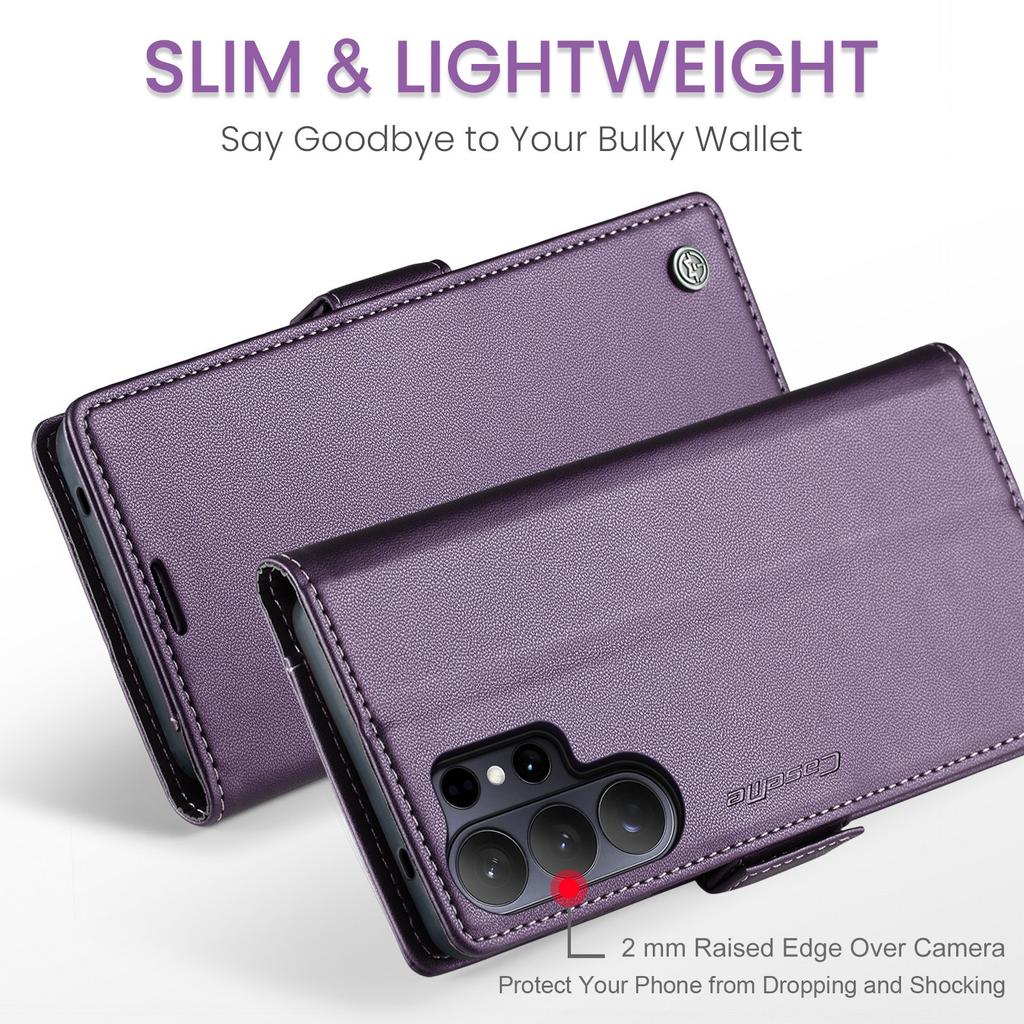 Leather Flip Wallet Card Case For Samsung Galaxy S26 Ultra S25 Edge S24 S23 S22 Plus FE Magnetic Charging Drop Protection Cover