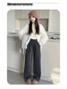 Girls' Velvet Wide-Leg Pants Winter 2025: Trendy Slim Fit, Thick Warmth, Straight-Leg Long Pants for Big Girls