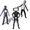 2025 Novo Fantasia Cosplay Skidibi Toilet Fantasia Cosplay Infantil Menino Fantasia Homem-Alto Homem-TV Macacões+máscara Fantasia de Halloween Menina P