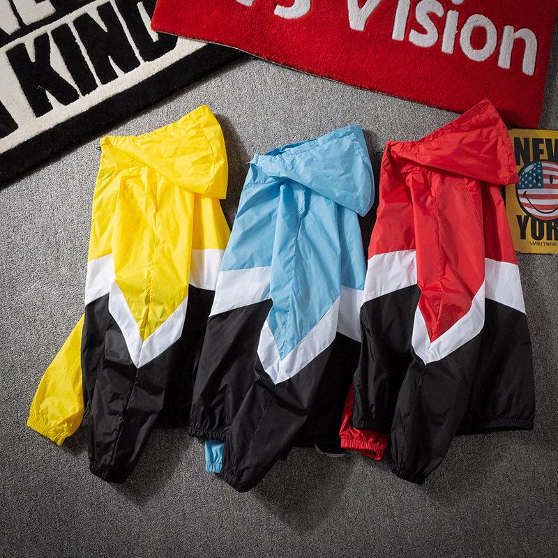 Men's Lightweight Summer Patchwork Hooded Jacket - Breathable, Casual, Color Block, Sun Protection, Ideal for Fishing
