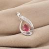 Pink Tourmaline Gemstone 925 Sterling Silver Zircon Jewelry Elegant Chain Pendant 1.4" For Gift CZP-16-4