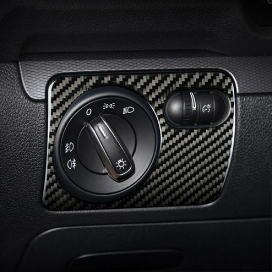 Carbon Fiber Interior Front Headlight Switch Cover For VW Golf 6 MK6 GTI 2008-12