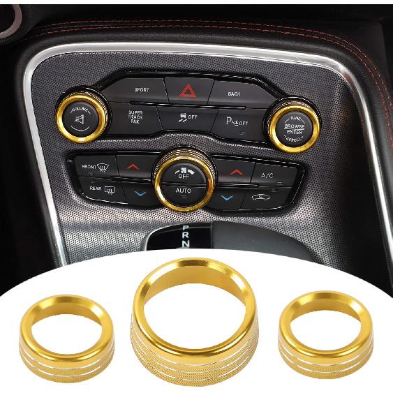Voodonala Air Conditioner Switch CD Button Knob for Dodge Challenger 2015-2024 Charger Chrysler 300 300s 2015-, for Ram 2013-2018 (Aluminum Alloy