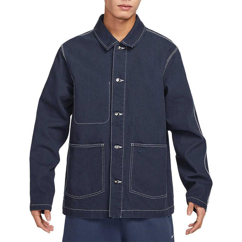 Nike Polo Sportiva Casual Giacca Uomo Ricamata con Piccolo Logo Minimalista del Brand Confortevole Giacca Uomo Blu Navy FN0357-451