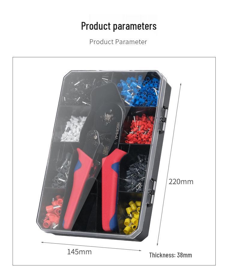 Insulated Wire Connector & Crimping Plier Set: 800/1200/1800 Pcs Tubular Cold-Press Terminals, 6-4A