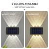 Solar LED Wall Light Outdoor Waterproof Dusk To Dawn Security Fence Lamp 6LED Bright for Garden Yard Patio Pathway Home Decor